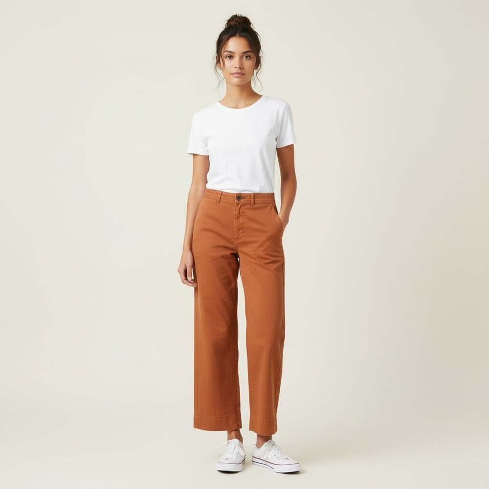 Everlane Straight Leg Pant 00 Burnt Orange Terra Cotta High Rise Crop Gorpcore